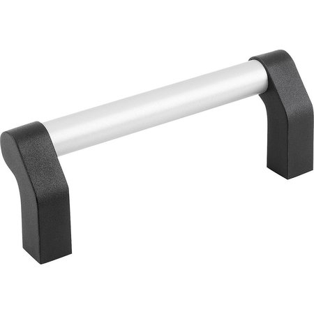 KIPP Tubular Handle Angled L=140 Aluminum, Natural Anodized, Comp:Polyamide, A=128, D=M04 K0235.128041